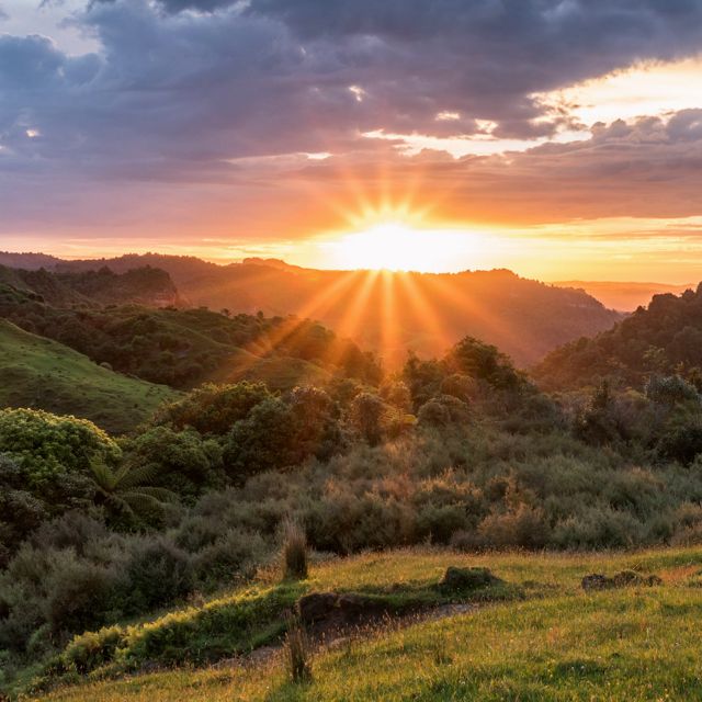 Sunset over South Island